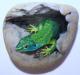 Kunstwerk zurück - Smaragdeidechse auf Stein