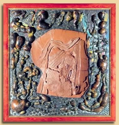 Tonplatte (clay plate) - Heinz-Friedrich Kaiser (Raumsituation (c)fotolia.de, (c)artfolio.de)