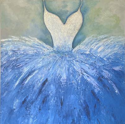 Das blaue Kleid - Sonia Lanz (Room setting (c)fotolia.de, (c)artfolio.de)