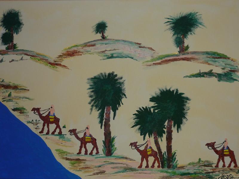 4 Kamele an der Oase - Yvonne Schmied