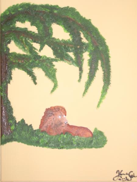 Clärens der Löwe macht Siesta  - Yvonne Schmied