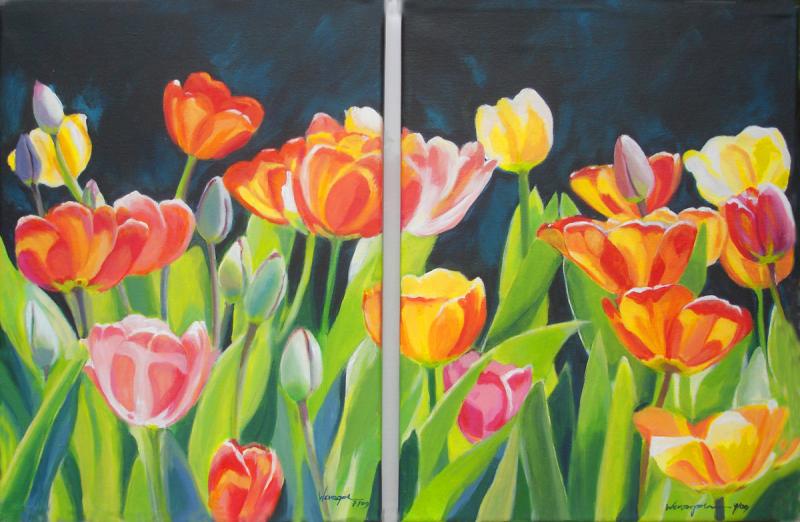 Tulpenwiese im Doppel - ingrid wenz-gahler