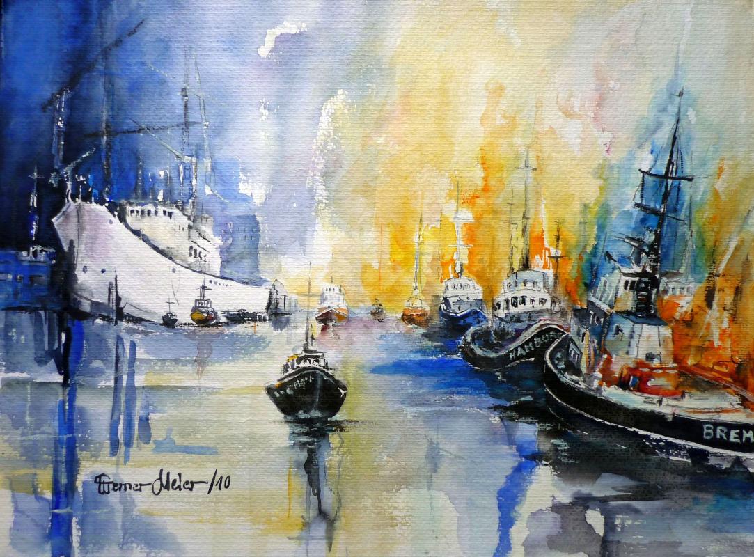 Schlepperflotte im Hafen (2010) - Werner Meier