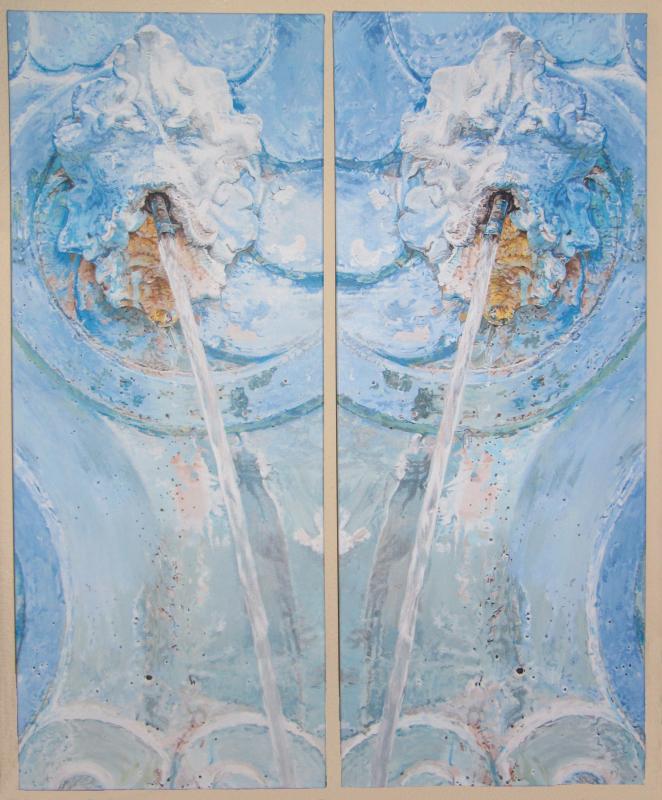 Gespiegelte Speier - dunjate Kunst in Acryl