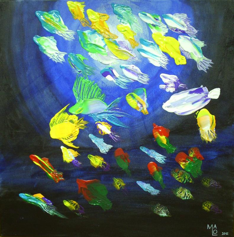 Fischschwarm abstrakt - MaLo, Mario Lorenz