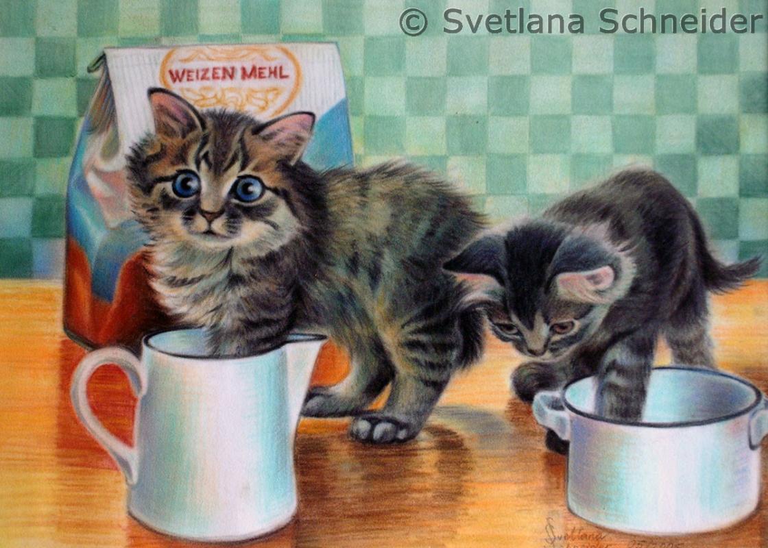 Zwei Kätzchen - Svetlana Schneider
