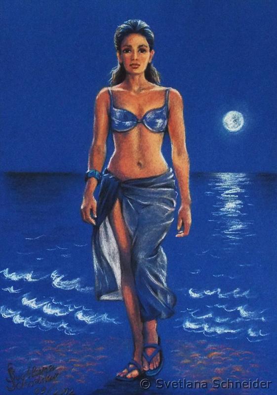 Strandspaziergang im Mondlicht - Svetlana Schneider