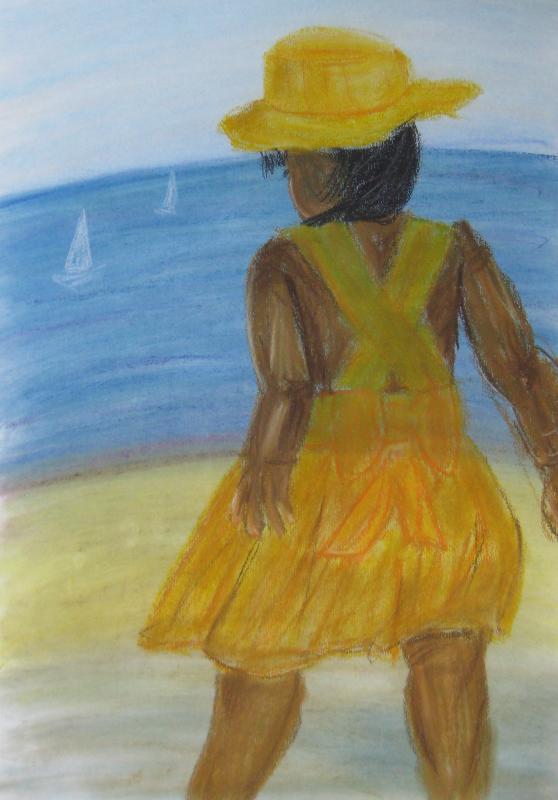 Mädchen am Strand - Inken Stampa