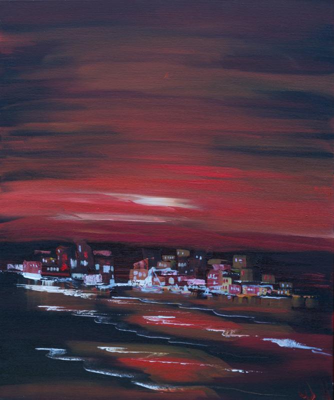 Fischerdorf bei anbrechender Dunkelheit - wolfgang mayer