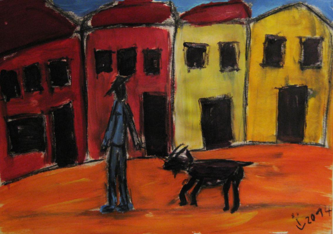 Mann mit Ziege - Inken Stampa