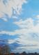 Kunstwerk zurück - Wolken blau -weiß