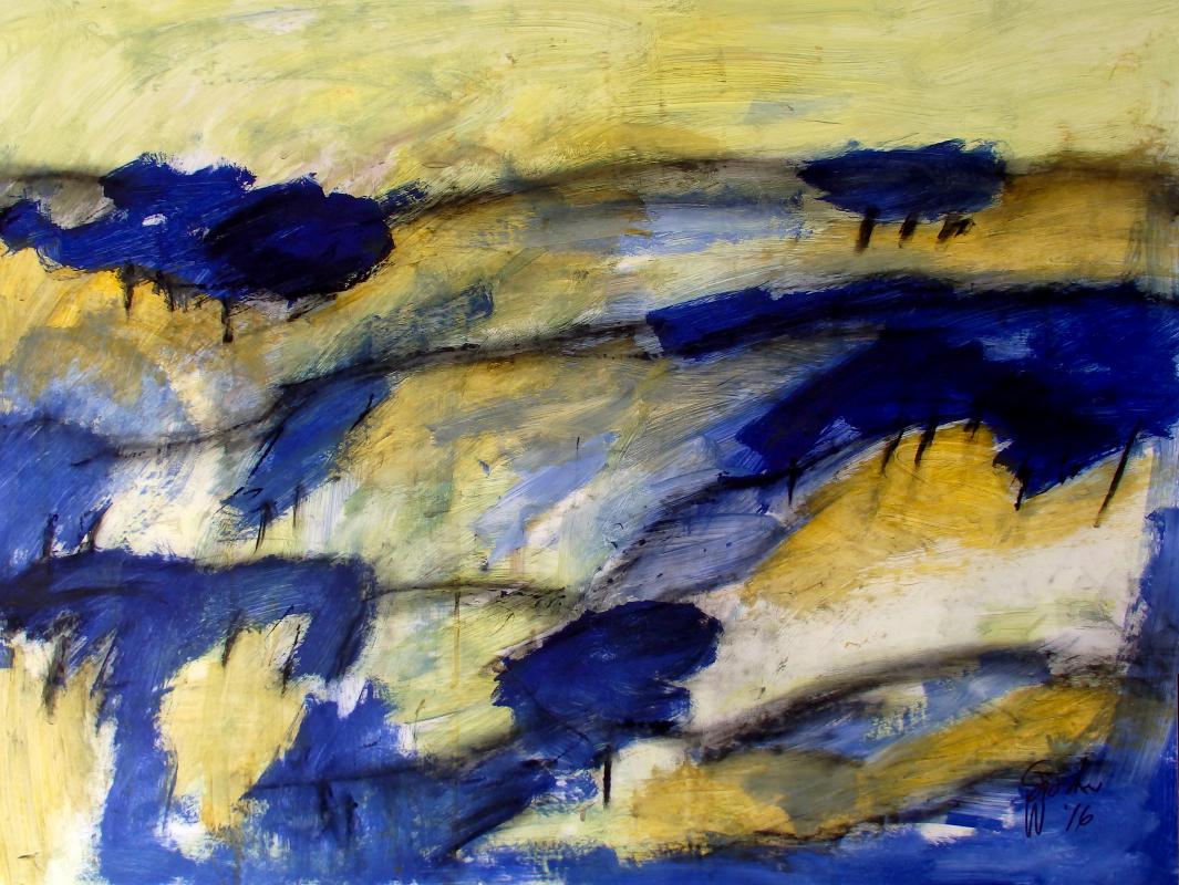 blaue Landschaft - Wolfgang Stocker