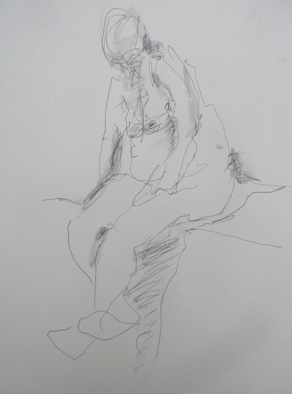 Aktskizze mit rechts - Anja Mueller-Wood