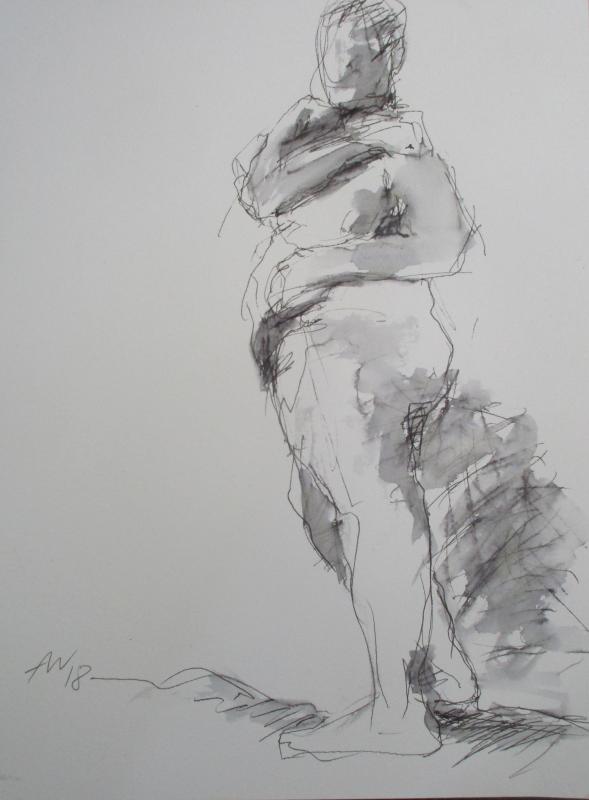 Aktskizze mit rechts - Anja Mueller-Wood