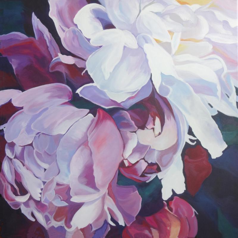 Pfingstrosen weiß-violett - ingrid wenz-gahler