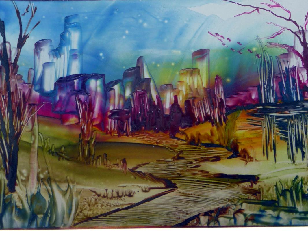 Encaustic Landschaft - Cuanita Müller