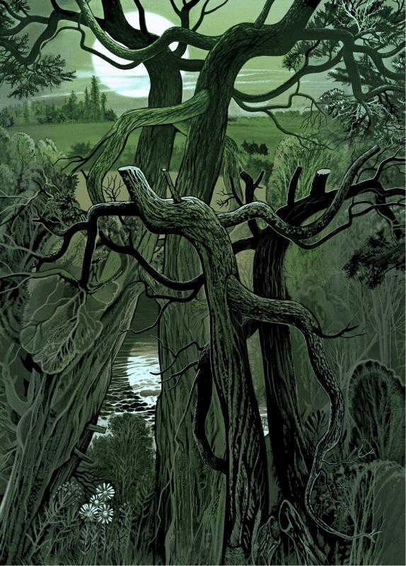 Der Mond hinten Bäumen - Konstantin Avdeev