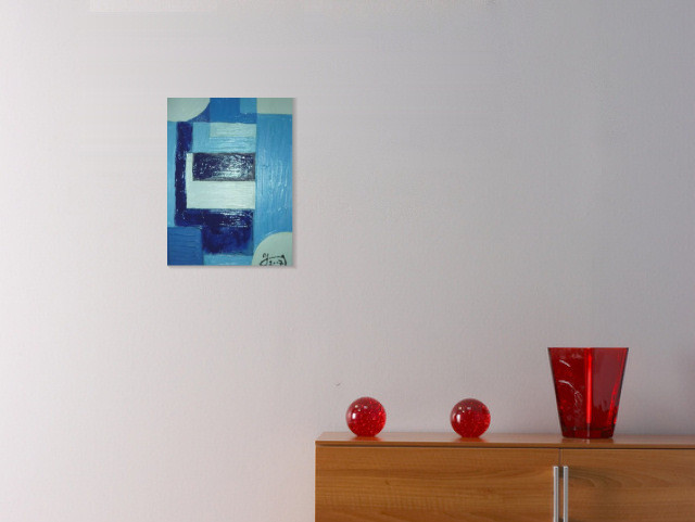 Blau und nochmal Blau  - Yvonne Schmied (Room setting (c)fotolia.de, (c)artfolio.de)