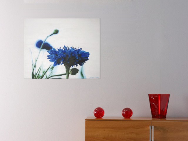 blaues Korn - dunjate Kunst in Acryl (Room setting (c)fotolia.de, (c)artfolio.de)