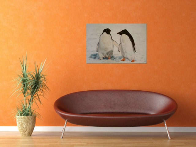 PinguIN LOVE - dunjate Kunst in Acryl (Raumsituation (c)fotolia.de, (c)artfolio.de)