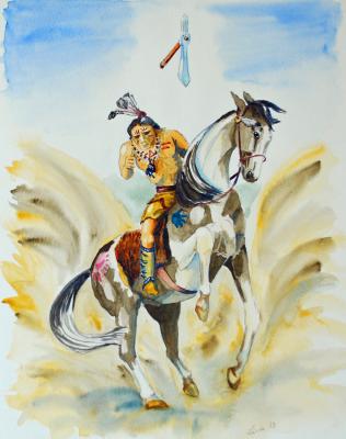 Indianer zu Pferd - Karin Liste (Raumsituation (c)fotolia.de, (c)artfolio.de)