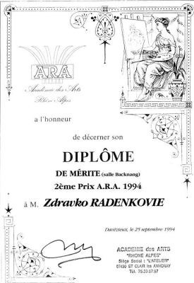 Diplom - Akademie des ARTES - Zdravko Radenkovic