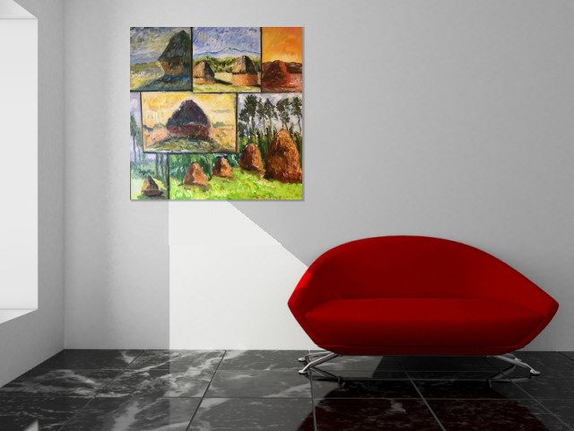 Heuhaufen a la Monet - wolfgang mayer (Room setting (c)fotolia.de, (c)artfolio.de)