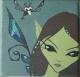 Art object - Green fairy, black bird