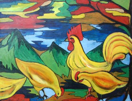 Gelbe Hühner - Udo Lutz Burkhardt - auf Array - Array - Gelbe Hühner - Udo Lutz Burkhardt - auf Array - Array -