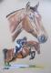Art object - Collage, Pferd im Portrait und Sprung