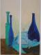 Kunstwerk - Flaschen in blau