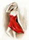 Kunstwerk - Girl im roten Kleid