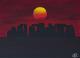 Art object - Sonnenuntergang ueber Stonehenge