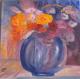 Kunstwerk - Blumen in blauer Vase
