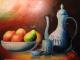 Kunstwerk - Porzellan und Obst
