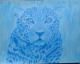 Kunstwerk - Leopard in blautÃ¶nen