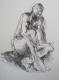 Kunstwerk - Aktskizze sitzend mit rechts