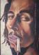 Art object - Bob Marley mit Spliff